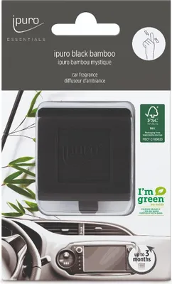 Produktbild von ipuro black bamboo, Schwarz, EVA (Äthylen-Vinylazetat), Kunststoff, EVA (Äthylen-Vinylazetat), Kunststoff, Auto, Bernstein, Apfel, Jasmin, Zitrone, Melone, Weißer Moschus, 1 Stück(e)