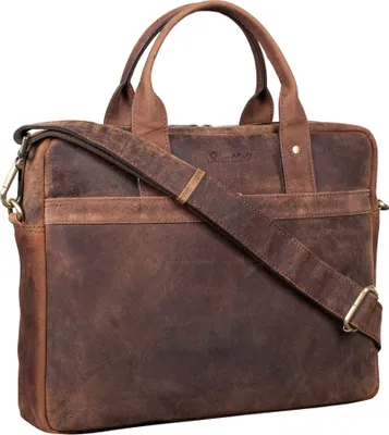 Produktbild von Benthill Laptoptasche Echt-Leder I Leder Umhängetasche für Laptop I Aktentasche für Notebook I Damen und Herren Tasche I Notebooktasche