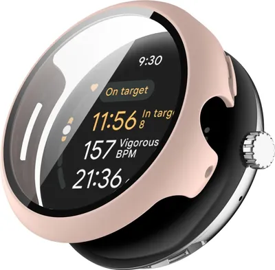 Obrázok produktu pre Pre Google Pixel Watch 3 45mm plastové puzdro na inteligentné hodinky + ochranné tvrdé sklo Pink