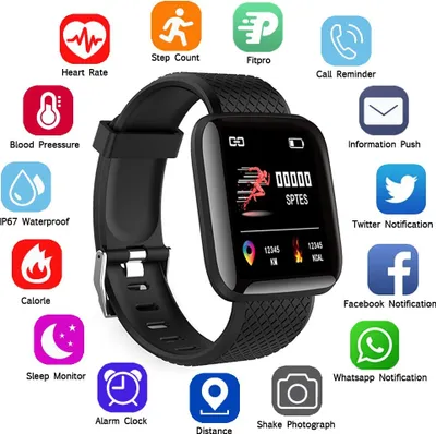 Produktbild von Linuode Smart Watch Herren Damen Smartband Blutdruckmessung Wasserdicht Fitness Tracker Armband Pulsmesser Smartwatch