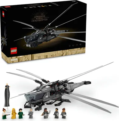Zdjęcie produktu dla LEGO 10327 Diuna — Atreides Royal Ornithopter, Model do Zbudowania dla Dorosłych Fanów Lotnictwa i Kina, Zawiera 8 Minifigurek, Prezent dla Kinomaniaka na Urodziny dla Mężczyzny, dla Niego i dla Niej