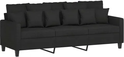 Immagine prodotto di Divano a 3 Posti Nero 180 cm in Tessuto