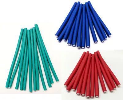 Produktbild von FP Papilotten Flex-Wickler-Set blau-rot-grün - 36 Stck. 7 - 13 mm + Kosmetikasche (Deutscher Fachhändler!)