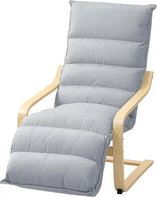 Produktbild von Fortuna Lai Loungesessel Sessel mit verstellbarem Fußteil, Samtoptik für Wohnzimmer Schwingstuhl mit Armlehne, Relaxsessel, Lesesessel Hellgrau