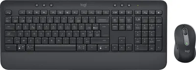 Zdjęcie produktu dla Logitech Signature MK650 Combo for Business, Bezprzewodowy, Bluetooth, Membranowa, AZERTY, Grafitowy, Dołączona myszka
