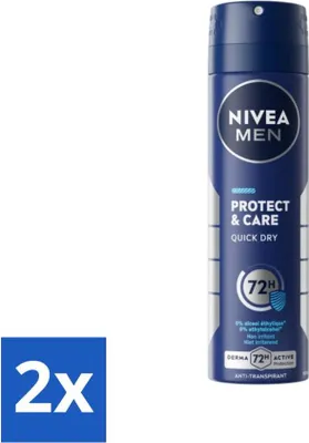 Image de Déodorant Spray Protect & Care NIVEA Men 150 ml - Pack avantage - 2 pièces