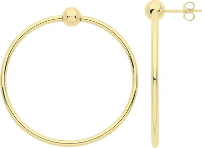 Produktbild von Stylische 9 Karat (375) Gold Damen - Paar Ohrringe - 44mm; TRS32486