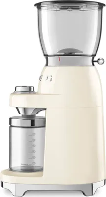 Zdjęcie produktu dla Smeg CGF11CREU, Młynek, 350 g, Frez trzpieniowy stożkowy, Stal nierdzewna, Kremowy, Stal nierdzewna