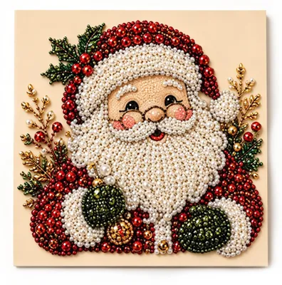 Image de Kit de peinture diamant - Motif de Noël - Décoration murale - 20x20 cm