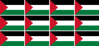 Produktbild von Mini Aufkleber Set - Pack glatt - 50x31mm - selbstklebender Sticker - Palestina - Flagge / Banner / Standarte fürs Auto, Büro, zu Hause und die Schule - 12 Stück