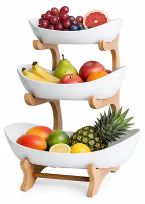 Produktbild von Solidchoice – 3-stöckiges Bambus-Regal für Obst und Snacks