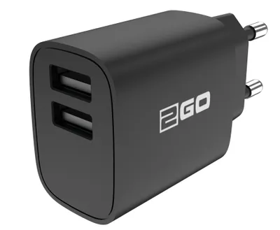 Image de chargeur 2GO 10W 2 ports 2x USB-A noir