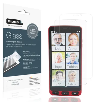 Produktbild von 2x Schutzfolie für Olympia NEO PLUS matt - Anti-Shock 9H Folie dipos Glass Kunststoffglas