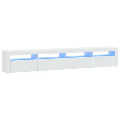 Image de vidaXL Armoire TV avec lampes LED blanc 240x35x40 cm