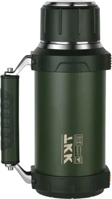 Produktbild von Famanu Thermoskan 2L - Lekfreie Edelstahl-Isolierkanne - Grün