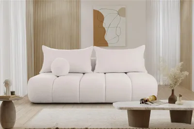Produktbild von Schlafsofa Designersofa Sofa 3-Sitzer ANZIA in Stoff Ascot Bukla Creme