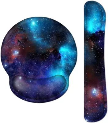 Produktbild von Mauspad-Set, Tastatur-Handballenauflage, ergonomisches Mauspad mit Gelkissen, Galaxy