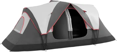 Produktbild von Campingzelt, 2 Räume, Trennwand, für 6-8 Personen, Regenschutz, Grau