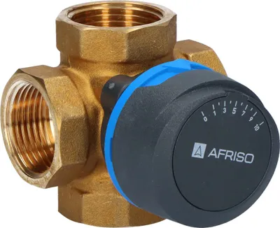 Immagine prodotto di Afriso | Valvola Miscelatrice A 4 Vie ARV 484 - DN25 - Ottone - ProClick - Regolazione Efficiente Della Temperatura