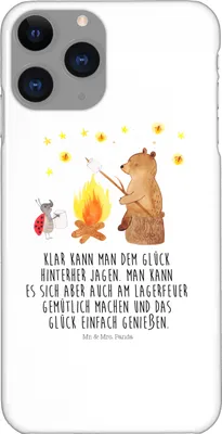 Produktbild von Mr. & Mrs. Panda Iphone 11 Pro Handyhülle Bär & Marienkäfer Lagerfeuer - Weiß - Geschenk, Premium Kunststoff, Teddy, Handy Case