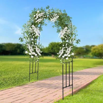 Zdjęcie produktu dla Metalowa konstrukcja do roślin pnących, czarna - 240x150x40 cm - do ogrodu