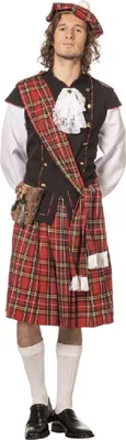 Produktbild von L3300500-56 Herren Schottenkostüm rot-weiß-schwarz Luxus Gr.56