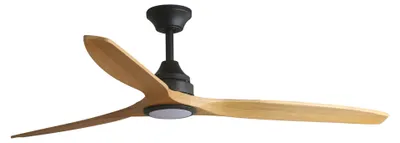 Image de Ventilateur de plafond à basse consommation avec éclairage LED et télécommande Alo Noir 152 cm