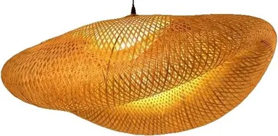 Zdjęcie produktu dla Lampa wisząca, bambusowo-drewniana konstrukcja, styl japoński, bez żarówki, 80 cm