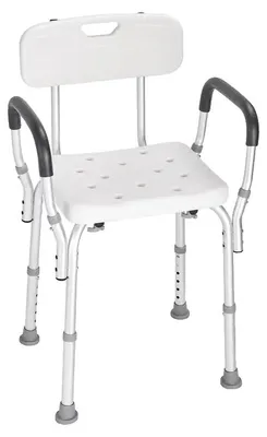 Imagen del producto de Asiento para ducha, altura ajustable, alta capacidad de carga, BLANCO