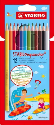 Obrázok produktu pre Akvarelové pastelky - STABILO aquacolor - 12 balení - 12 rôznych farieb