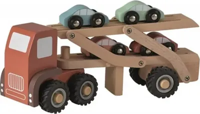 Produktbild von Egmont Toys Holztransportwagen mit 4 Autos