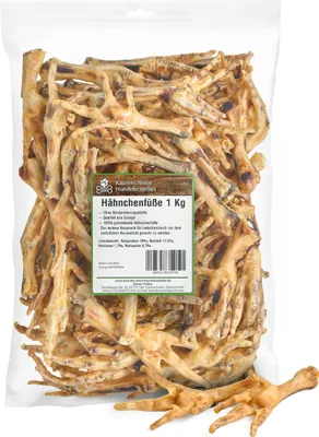 Produktbild von Kaureks prírodné pochúťky pre psov kuracie stehienka 1kg, kuracie stehienka, ako kuracie krky, morčacie krky žuvacie, krmivo pre psov, žuvacie výrobky, pochúťky pre psov