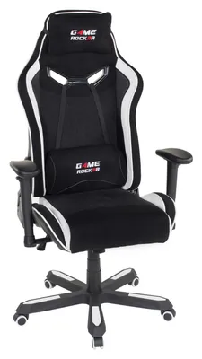 Produktbild von Gaming Stuhl Large bzw. Drehstuhl Game Rocker schwarz-weiße Bezugkombination