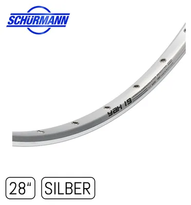 Produktbild von windmeile | Schürmann YAK Felge, 28 Zoll, in Silber, ungeöst, Hohlkammerfelge, Autoventil/ Schrader-Ventil, E-Bike, Elektro Fahrrad, Pedelec