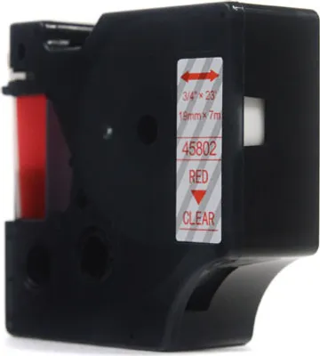 Produktbild von JetWorld Dymo D1 Ersatzband Rot auf Transparent, 19mm x 7m (45802) (S0720820)