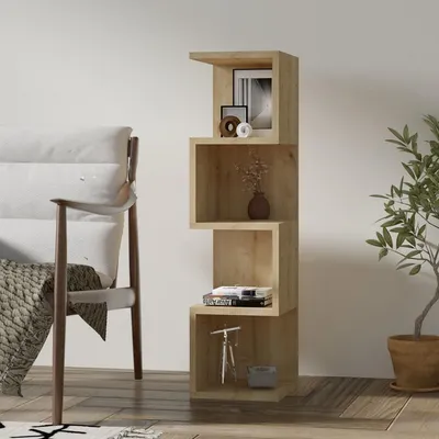 Immagine prodotto di Cissone - Libreria, 27x25x95h cm Marrone Rovere, 3 Ripiani