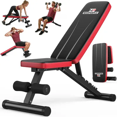 Produktbild von Hantelbank - Verstellbare Trainingsbank für Home Gym - 8-fach neigbare Rückenlehne - 300 kg Belastbarkeit - Klappbar - Platzsparend