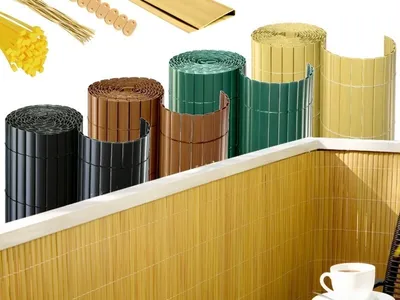 Immagine prodotto di Stuoie in PVC per la privacy - schermo antivento e privacy per giardino e balcone 100cm x 500cm verde