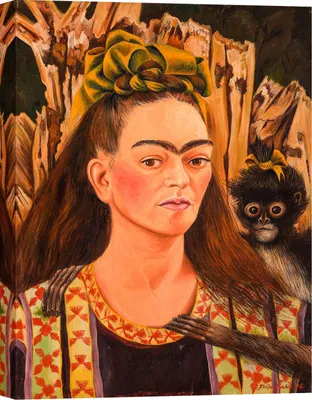 Zdjęcie produktu dla Wydruk na płótnie - Frida Kahlo - Autoportret z małpą, 1945 - 60x40 cm