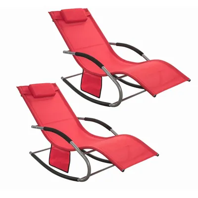 Produktbild von Famanu Liegestuhlset - Elegantes Design, Atmungsaktiver Stoff, Abnehmbares Kissen