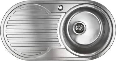 Produktbild von Edelstahl Spüle "Calypso XL" rundes Einbauspülbecken mit linksseitiger Abtropffläche