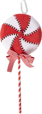 Produktbild von Clayre & Eef Weihnachtsanhänger Lutscher 41 cm Rot Weiß Kunststoff