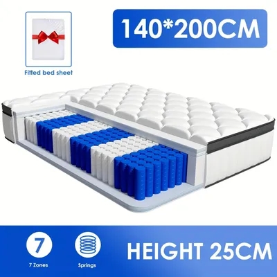 Immagine prodotto di Materasso ergonomico con sette zone di rigidità, molle insacchettate e schiuma viscoelastica traspirante
