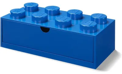 Produktbild von LEGO Desk Drawer 8 Noppen Aufbewahrungsbox mit Schublade - Blau