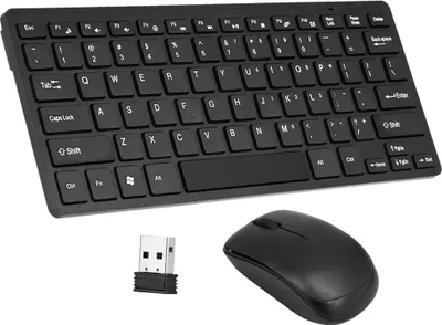 Productafbeelding van 2,4 GHz draadloze toetsenbord-muis combinatie, ultradun, met USB-ontvanger, beschermhoes geschikt voor desktopcomputers, notebooks, laptops en Android-tv-boxen