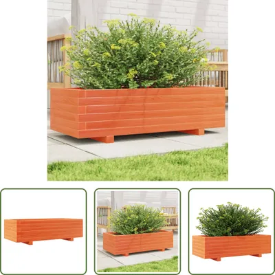 Produktbild von The Living Store Pflanzkübel Wachsbraun 90x40x26,5 cm Massivholz Kiefer