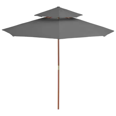 Zdjęcie produktu dla vidaXL Parasol z wentylacją i drewnianym drążkiem 270 cm antracytowy