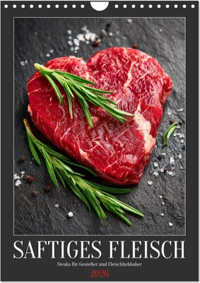 Produktbild von Saftiges Fleisch - Steaks für Genießer und Fleischliebhaber (Wandkalender 2026 DIN A4 hoch), CALVENDO Monatskalender