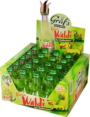 Immagine prodotto di Gräfs Kleiner Waldi Vodka all'aroma di legno 20ml confezione da 25 pezzi