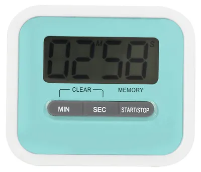 Produktbild von Elektronischer digitaler LCD-Küchentimer, vielseitig einsetzbar, 99-Minuten-Countdown-Wecker, blau
